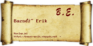 Bazsó Erik névjegykártya