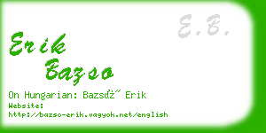 erik bazso business card